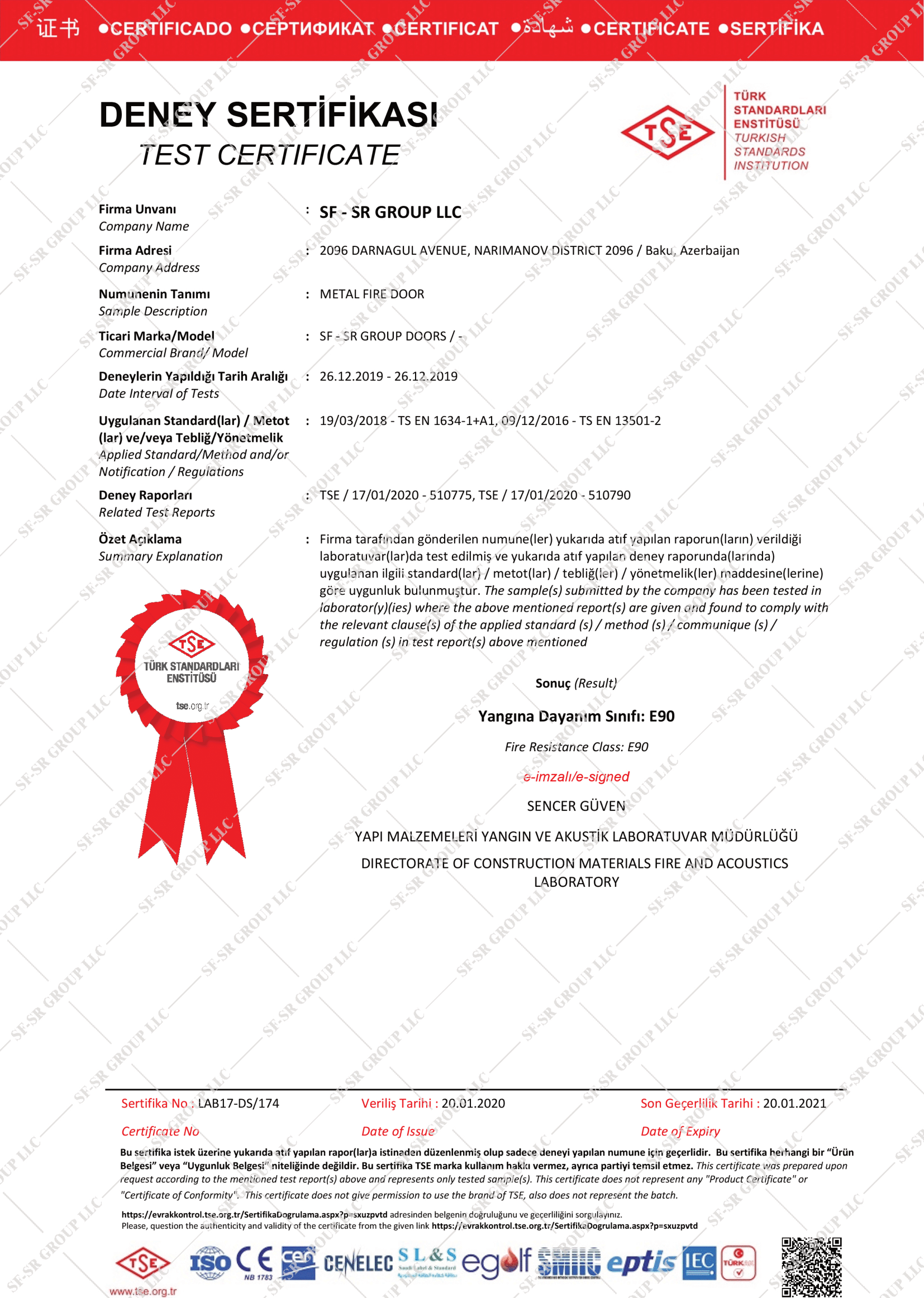Certificates